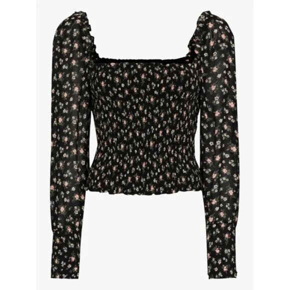 NEW, REFORMATION Pinto Smocked Floral Print Top in Lucien - Size XL #T1367 - Picture 2 of 6